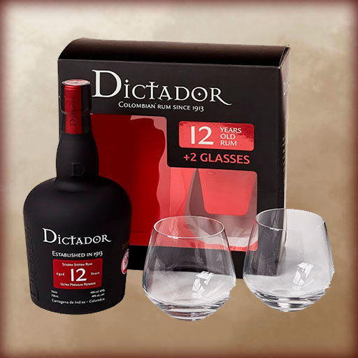 Dictador 12 YO With 2 Glasses 0.7L (Диктатор 12лет + 2 Стакана 0.7л)