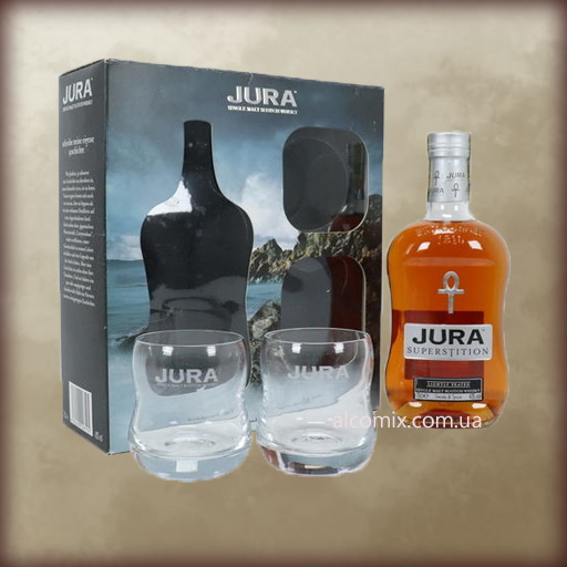 Isle Of Jura Superstition & 2 Glasses 0.7L (Айл Оф Джура Суперстишн + 2 Стакана 0.7л)