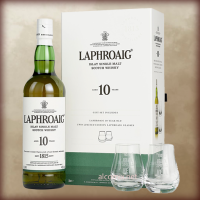 Laphroaig 10 Years Old + 2 Glasses 0,7L (Лафройг 10 лет + 2 стакана 0,7л)