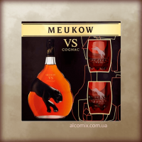 Meukow V.S gift box + 2 glasses, 0,7L (Меуков ВС + 2 бокала 0,7л)