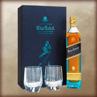 Johnnie Walker Blue Label Limited Edition Gift Set With 0,7L (Виски Джонни Уокер Блю Лэйбл + 2 Стакана 0.7л)