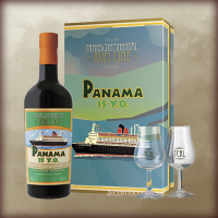 Transcontinental Panama 15 YO gift box + 2 glasses 0,7L (Ром Транскарибиан Панама 15 лет коробка + 2 рюмки 0,7 л)